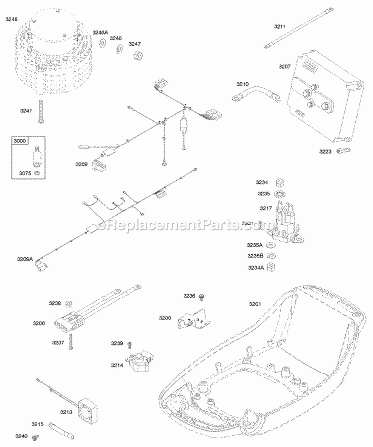 Controller Wiring Harness Contactor Fan Diagram and Parts List for AA0201-0101-01  Briggs and Stratton Engine